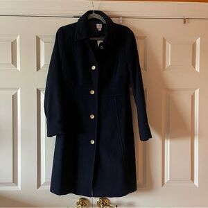 J. Crew Navy Lady Coat with Gold Buttons